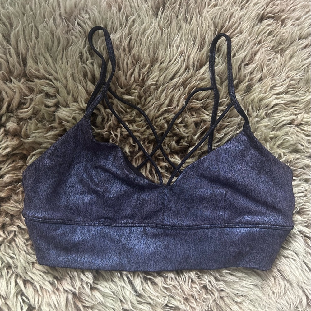 Alo Yoga metallic strappy bra